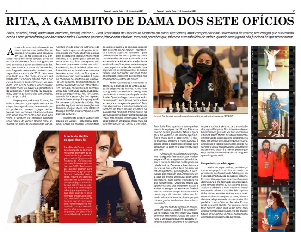 O xadrez em Portugal e a série “Gambito de dama”